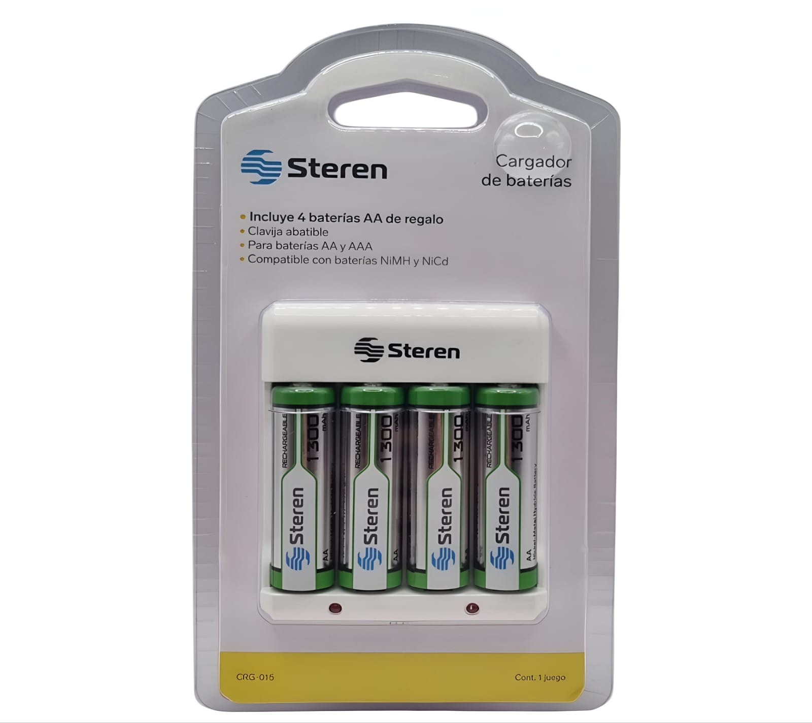 Cargador de pilas AA y AAA (Incluye 4 pilas AA)