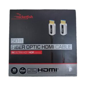 Cable HDMI-HDMI de fibra optica de 15mts para instalacion en pared, 4K UltraHD, con soporte HDR - N